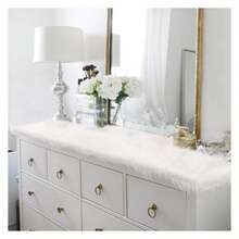 White Fur Table Runner 12x48 Inch, Fluffy Dresser Scarves For Bedroom Decor, Fuzzy Coffee Table Runner For Dining Table, Wedding Party, Christmas Home Decor - 多色602 - 查看 5
