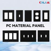 CILIA 1pc Pure Black Wall Outlet Switch Cover, PC Durable Protective Faceplates Socket Covers For Bedroom Accessory Home Decoration - Black - View 11