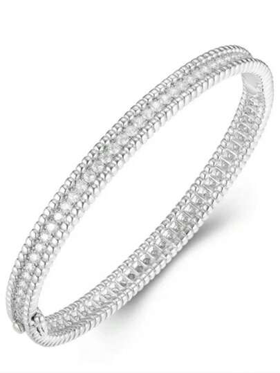 Luxury Moissanite Full Diamond Bracelet - Exquisite Design With Excellent Quality, Dazzling Brilliance, Women's Fashion Highlight, Versatile For Parties And Daily Wear, High-End Gift For Holidays