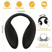 Warm Thicken Earmuffs Winter Outdoor Cycling For Men Women Cycling Ear Cover Protector Plush Soft Ear Muffs - 黑色 - 查看 2