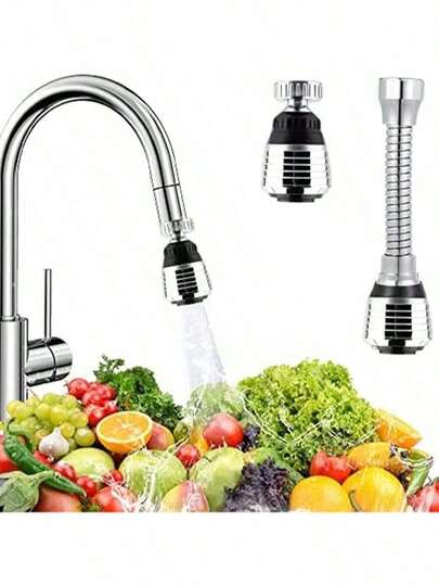 Creative 360 ° Rotatable Faucet Extender With 2 Modes-Longer, Spin, Splash-Proof Nozzle For Upgraded Kitchen Water Saving!,Kitchen,Summer Beach Party,Food,Camping,Organizer,Room Decor,Kitchen Items.