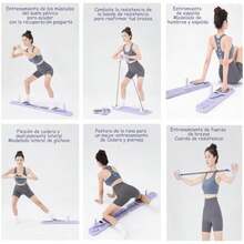 Tabla de Pilates, Equipo portátil de Pilates Reformer y tabla de equilibrio para entrenar en casa,Se puede utilizar para ejercitar brazos, abdominales muslos Equipo de fitness fácil de montar,Púrpura(default) - Multicolor - Ver 3
