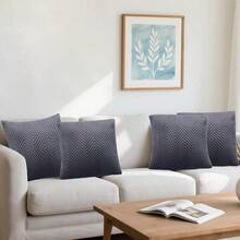 hu4 Fundas de Cojín Decorativas de Color Sólido Suave Acolchadas en Relieve 3D Juego de Fundas de Cojines con Cremallera Invisible para Sofá 45x45cm-Gris Oscuro220 - Grisoscuro - Ver 7