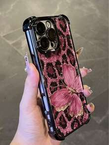 Butterfly Pink, Thickened Four-Corner Phone Case With Electroplated Frame And Drop-Proof Safety Cushioning. Suitable For Samsung Galaxy S22/23/24/25 Edge Ultra/FE+, And Also Compatible With Phone17, 17Air, 17pro, 17pro Max/16/15/14/13/12/11 Pro/Plus/Max/X/Xs/Xsmax. A Thoughtful Birthday Gift For Girlfriends, Boyfriends, And Friends, And A Great Halloween Gift. - 彩色 - 查看 4