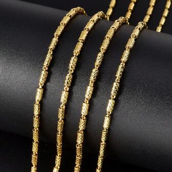 1 st minimalistiskt herrhalsband i 18K guldpläterat geometriskt utförande, längd 45-60 cm, lämpligt för vardagsbruk och fester