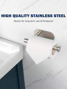 Toilet Paper Rack, Adhesive Or Wall-Mounted, Stainless Steel Bathroom Toilet Paper Roll Rack, Non-Drilled Double-Column Rotating Toilet Paper Roll Rack, Bathroom Wall-Mounted, Tissue Paper Rack, Metal Roll, Self-Adhesive Kitchen Storage Rack, Cabinet One-Hand Operated Towel Rack, With Damping Effect, Suitable For Kitchen And Bathroom, Storage Products, Household And Kitchenware Bathroom Accessories Bathroom Tools