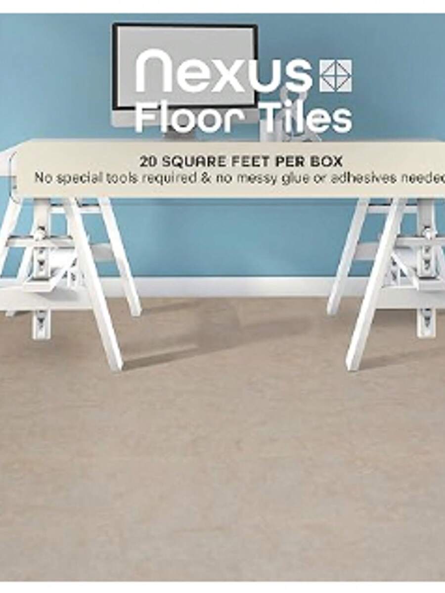 Achim Home Furnishings FTVMA45020 Nexus auto adherente 20 baldosas de vinilo, 30,5 x 30,5 cm Carrera Mármol - Gris Claro - Ver 1