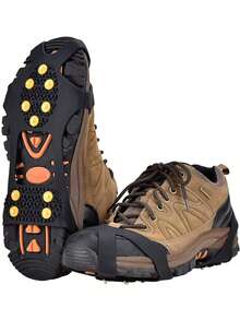 半双装户外10齿防滑冰爪，轻便硅胶防滑雪套，男女老少皆宜，适用于滑冰、冬季运动等，防滑冰爪 - 彩色 - 查看 9