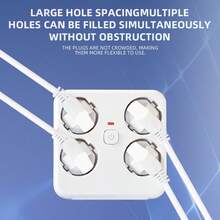 Multi-Function EU-Standard Socket Extender With 4 AC Power Outlets, 2 USB Ports, And 1 Type-C Charging Port, Featuring An Independent Master Switch. Compact And Lightweight, It Is Ideal For Travel And Convenient To Carry. Suitable For Various Scenarios Such As Home, School, And Office Use Suitable For Multiple People Charging, Multiple Devices Charging, Home Charging Needs, And Office Desks Home Office Charging Station - White - View 3