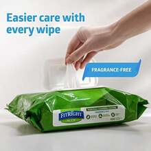 -MSC263954 FitRight Aloe Personal Cleansing Cloth Wipes, Unscented, 8 x 12 inch Adult Large Incontinence Wipes, 100 count, pack of 6 - White(sin aroma (paquete de 100 unidades | 6 paquetes)) - Multicolor - Ver 3