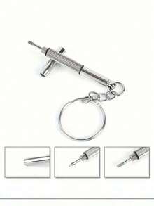 2pcs, Precision Screwdriver Repair Kit, Mini Glasses Eyeglass Screwdriver, Multifunctional 3-In-1 Portable For Tightening And Watch Repair, Steel With Keychain, Mini Size, For Men As Holiday Gift For Eyewear Maintenance - Silver - View 7