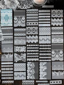 1本30张复古蕾丝花边贴纸，用途广泛，可用于DIY剪贴簿、装饰、PET贴纸等。