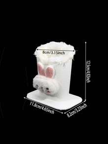 1pc Plush Lined Glasses Case Cute Animal Design, PU Leather, Ideal For Desk Or Bedside Table, Protects Glasses And Pens, Desk Accessory Playful Design Soft Texture