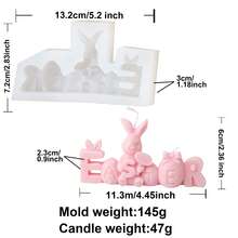 Molde de conejo con diseño de eslogan de conejito, estético y de Pascua. Desmoldado fácil y duradero para hacer velas DIY, yeso, resina, arcilla y manualidades, decoración del hogar, recuerdos de fiesta. - Blanco - Ver 16