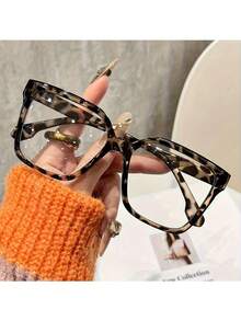 Damen Retro Leopard Muster Übergrößen Brille - transparent - Übersicht 14