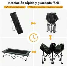 Kokila Cama Elevada Plegable para Perro Grande (116x60x25cm), Malla Transpirable Teslin + Marco Metálico, Montaje Rápido Sin Herramientas, Incluye Bolsa, Uso Interior/Exterior, Antideslizante -(Gris) - Multicolor - Ver 3