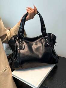 Vintage Minimalist Large Capacity Fashion Student Office Commute Tote Bag, New Fashionable Big Bags For Women, New Arrival Tote Bags For Woman