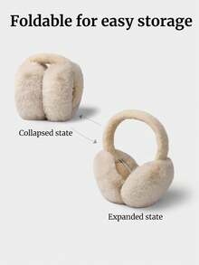 Windproof Warm Solid Color Ear Muffs - Rear-Wearing Ear Muffs, Soft Plush Ear Protection, Foldable Ear Muffs, Comfortable Winter Outdoor Ear Warmers, Winter Accessories, Skiing Equipment Ear Cover - Multicolor - View 10