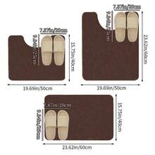 1件/2件装简约纯色石纹吸水防滑浴室垫，浴室地垫，家居浴室装饰，浴室地毯，户外地毯，门垫，秋季装饰，浴室配件，玄关装饰 - 咖啡棕 - 查看 2