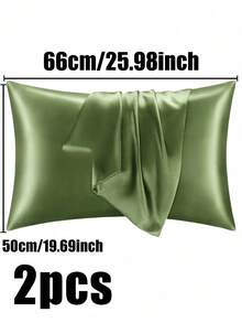 1/2 件装奢华丝滑柔软枕套 - 透气亲肤，触感凉爽，纯色信封式开口 - 可机洗，水洗丝绸枕套，单人冰丝缎面丝绸仿丝绸枕套，圣诞礼物，秘密圣诞老人礼物（女士），情人节礼物，圣诞袜填充物，个性化礼物，圣诞礼物 - 彩色 - 查看 42