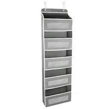 Over The Door Hanging Organiser Space Saving 5 Pockets Wardrobe Toys Storage - Grey - View 1