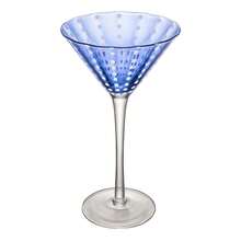 2 Taças para Martini Orquídea 220ml Azul Vidro Wolff - Azul - Visão 3