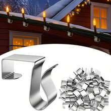 Gutter Clips For Hanging Outdoor Lights, Metal Christmas Light Clip For Outside String Lights, Weatherproof Gutter Hooks For Xmas Halloween Seasonal Rope Shingle Roof Holiday Decor - 50 - View 8