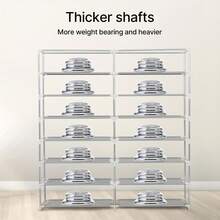 Senmeo Black 14-Cube Double-Row Shoe Rack - Side Pocket - Small Size | Easy Assemble Portable Shoe Cabinet For Entry/Home/Dorm - Matte Finish - Black - View 7
