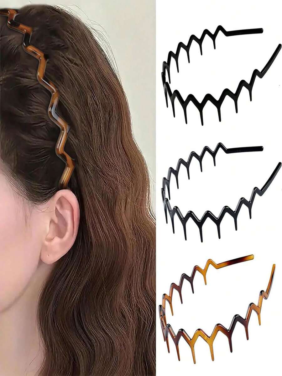 Women's Simple Elegant Wave Teeth Fixed Non-Slip Headband, Versatile For Makeup, Washing, And Daily Wear