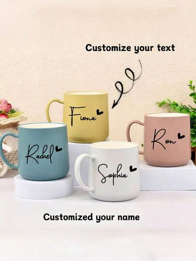 Tazza personalizzata con nome, disponibile in più colori, lavabile, adatta per birra, succo, latte, caffè e altre bevande, regalo unico per occasioni speciali, tazza da caffè personalizzata con foto, tazza da campeggio personalizzata