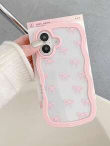 1 件可爱领结和波浪图案保护手机壳，兼容 11/12/13/14/15/16/16 Pro Max，防摔防滑优质柔软触感手机壳，也适合 17/17 Pro/17 Air/17 Pro Max