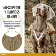 huOneTigris Mochila para Perros con Arnés en Forma de Y Anti-Tes Bolsas de Montar con Argollas en D Ligera Equipo para Senderismo Caza Camping y Viajes para Mascotas220 - marrn - Ver 3