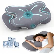 Contour Support Pillow With Smooth Cover, Responsive Fill For Multiple Sleeping Positions, Gray - Default - View 1