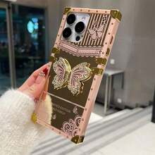 Gilded Butterfly Bracketed Phone Case Compatible With IPhone 11/12/13/14/15 Pro Max And  Galaxy S24/S23/S22/S21U/A13/A14/A22/32/34/52/53/54/72/73/24 Models - Hồng - Xem 1