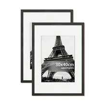 1/2/3件套黑色实木艺术相框，30x40厘米/12x16英寸木质照片框，A4（带支架）证书框，A3海报框，可横竖展示，送给闺蜜的礼物 - 黑色 - 查看 14