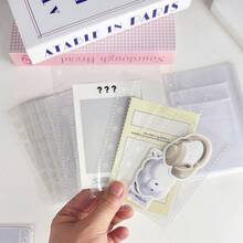 10 piezas/20 piezas Hojas sueltas transparentes M5/A7/A6, insertos de recambio para libro de pegatinas, adecuado para almacenamiento de pegatinas, relleno de mini scrapbook, útiles escolares, de vuelta a la escuela - transparente - Ver 2