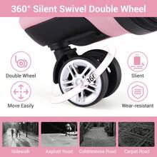 20 24 28 32 Inch Suitcase ABS PC Hard Shell Luggage Carry On Cabin Check In XL Extra Large Lightweight Spinner Wheels TSA Lock 3 Piece Set Travel - Pink - View 9