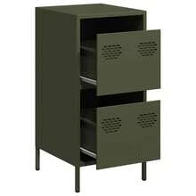 Credenza vidaXL verde oliva 35x39x73,5 cm acciaio laminato a freddo - Multicolore - Visualizzare 4