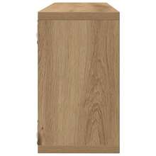 Mensola da parete vidaXL con contenitore, set da 2 pezzi, rovere lavorato a mano, 80 x 15 x 26 cm - Multicolore - Visualizzare 9