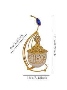 1pc Minimalist Iron & Ceramic Incense Burner, Bahuur Incense Holder, Home Fragrance, Suitable For Home Decor, Bedroom, Living Room, Office, Yoga Space And Parties, Creates An Elegant Ambiance. - Multicolor - View 13