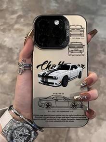 1个赛车图案手机壳，时尚汽车拆解设计，防震保护套，兼容 17/16/15/14/13/12/11/Pro/Pro Max，磨砂后盖，也适用于Galaxy系列 - 灰色 - 查看 4