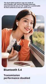 Lenovo 联想 TA210 无线蓝牙耳机 - 超长续航，入耳式运动耳机，ENC 主动降噪，四麦克风智能通话降噪，白色/月光白，黑色 - 礼品设计 - 櫻花白 - 查看 10