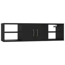 Mensola da parete vidaXL nera, 102x30x29 cm, materiale a base di legno. - Multicolore - Visualizzare 9