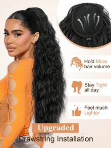 Ponytail Extension, 26 Inch Bohemian Style Drawstring Ponytail Hair Extensions For Women, Long Curly Wavy Pony Tail Natural Synthetic Hairpiece For Women - Multicolor - View 5