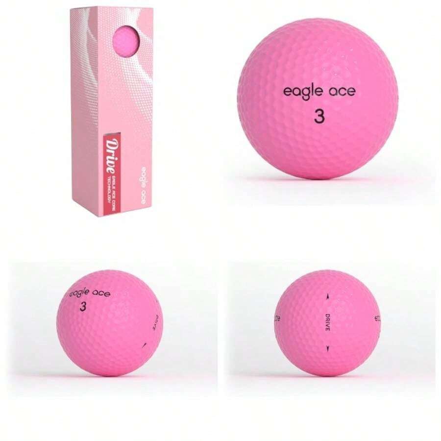 Pelotas de de 2 capas, distancia mxima, control ptimo de versin 2024 - Rosado + 15 Pack - Ver 1