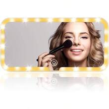 Espejo de Vanidad para Auto, Espejo para Carro con de brillo ajustable, Espejo De Visera Recargable por, 48 Lmpara y 3 Modos de Luz, Regalo para Damas, Para Auto, Camiones - inicial - Ver 1