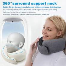 Portable Support Pillow For Travel, Compact Design For Airplane And Car Use, Grey - Default - View 4