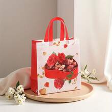 Bộ 2/5/10/20 túi tote dự tiệc Ngày Valentine, túi xách vải không dệt in họa tiết màu đỏ, túi mua sắm cho các bữa tiệc, đám cưới, sinh nhật, quà tặng cho các cặp đôi. - Nhiều màu - Xem 6