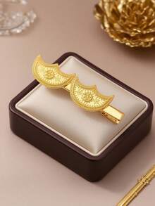 Herseygold 1pc Middle Eastern Arabic Bridal Jewelry Totem Crescent Moon Shaped Hair Clip, Holiday Headdress For Women, Daily Wear, Friend Gift - Gold - View 7
