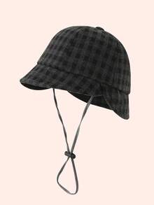 1pc Baby/Toddler Retro Plaid Bucket Hat, Fashionable Korean Style, Warm & Sun-Shading, Suitable For Autumn/Winter - Multicolor - View 10